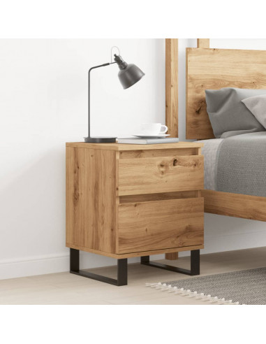 Comodino Rovere Artigianale 40x35x50 cm in Legno Multistrato