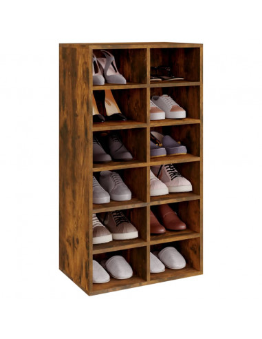 Scarpiera Rovere Fumo 54x34x100,5 cm in Legno Multistrato
