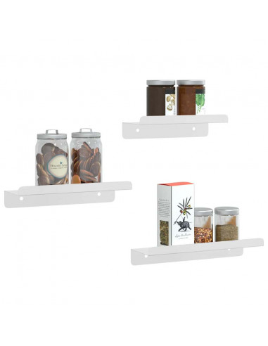 Mensole a Muro 3 pz Argento in Acciaio Inossidabile