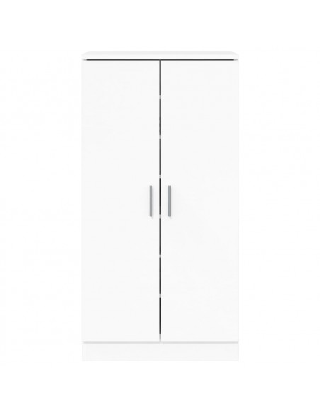 Scarpiera Bianco Lucido 55x35x108 cm in Legno Multistrato