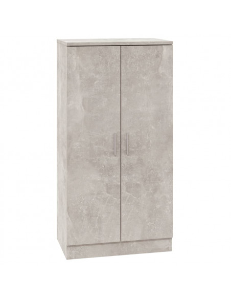 Scarpiera Grigio Cemento 55x35x108 cm in Legno Multistrato