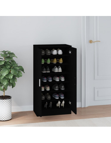 Scarpiera Nera 55x35x108 cm in Legno Multistrato