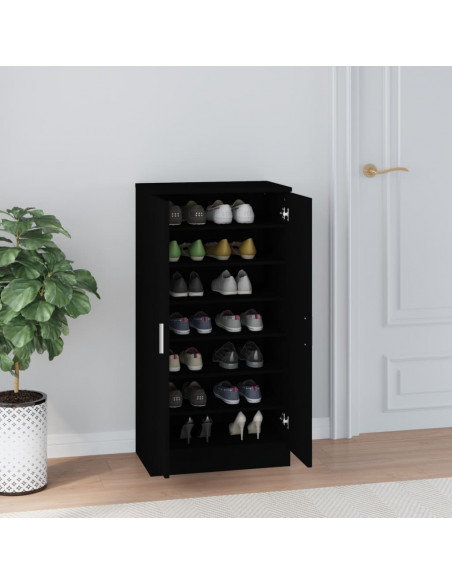Scarpiera Nera 55x35x108 cm in Legno Multistrato