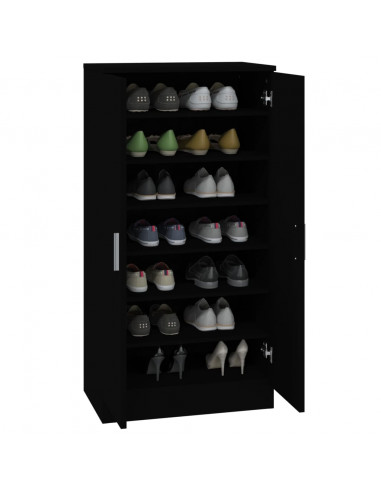 Scarpiera Nera 55x35x108 cm in Legno Multistrato