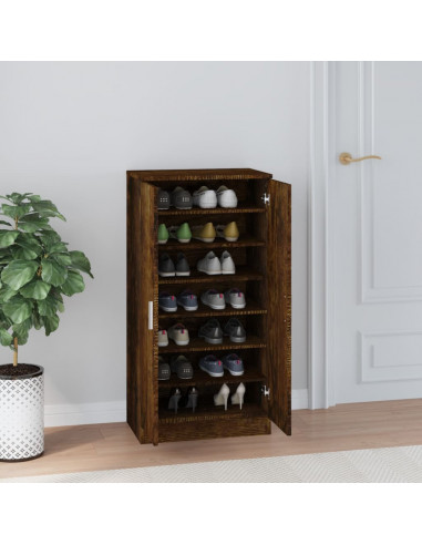 Scarpiera Rovere Fumo 55x35x108 cm in Legno Multistrato