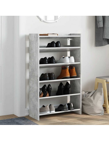 Scarpiera Grigio Cemento 60x25x100 cm in Truciolato