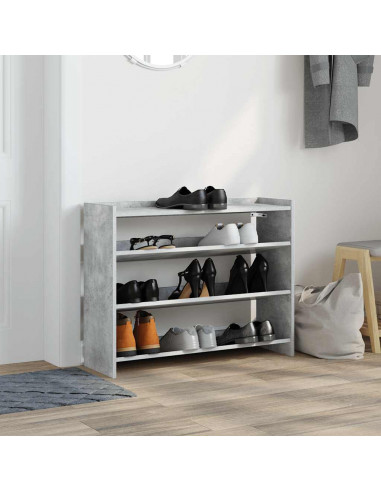 Scarpiera Grigio Cemento 80x25x61,5 cm in Legno Multistrato