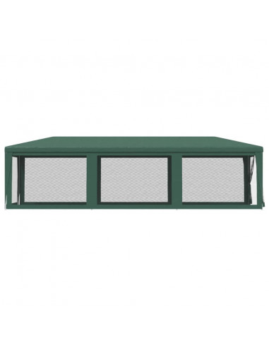 Tenda per Feste con 8 Pareti Laterali in Rete Verde 3x9 m HDPE