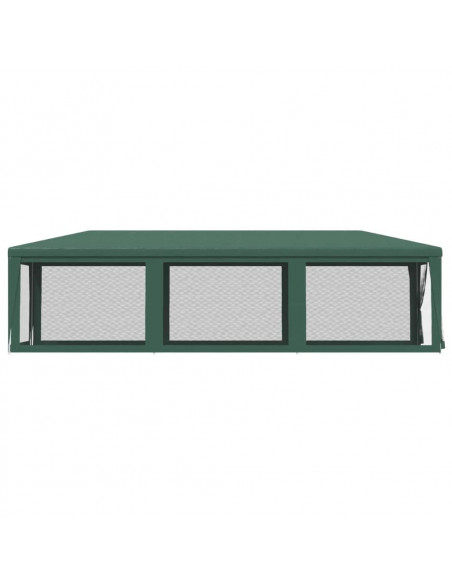Tenda per Feste con 8 Pareti Laterali in Rete Verde 3x9 m HDPE