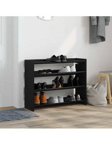 Scarpiera Nera 80x25x61,5 cm in Truciolato