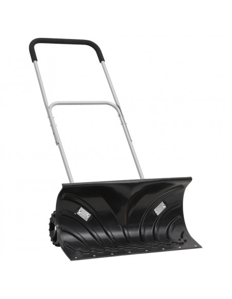 Pala da Neve con Manico Allungabile Nero 66cm Lama Acciaio