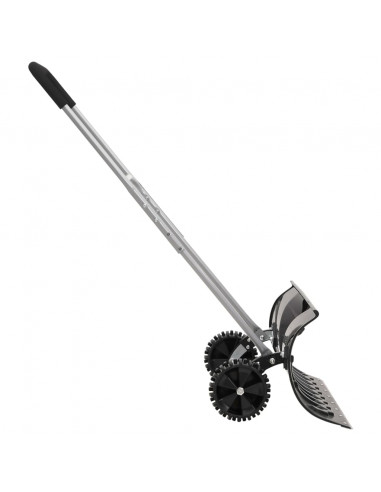 Pala da Neve con Manico Allungabile Nero 66cm Lama Acciaio