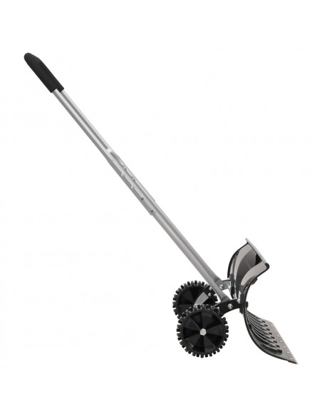 Pala da Neve con Manico Allungabile Nero 66cm Lama Acciaio
