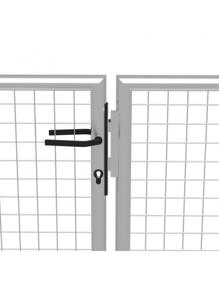 Cancello per Giardino in Acciaio Zincato 415x250 cm Argento