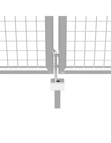 Cancello per Giardino in Acciaio Zincato 415x250 cm Argento