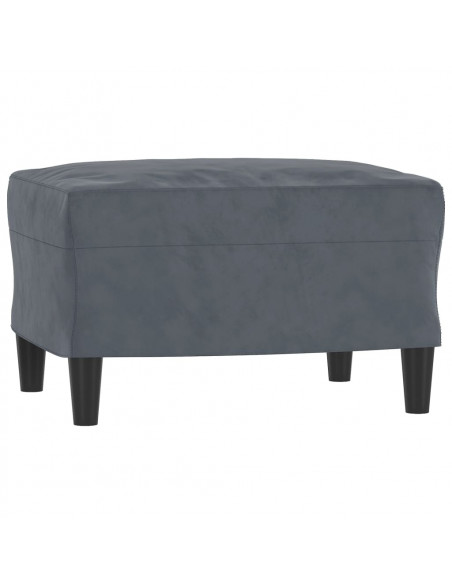 Poltrona con Poggiapiedi Grigio Scuro 60 cm in Velluto