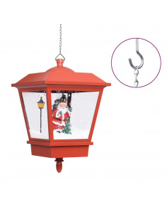 Lampada Natalizia Sospesa LED e Babbo Natale Rossa 27x27x45 cm 2