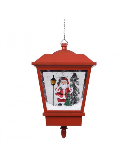 Lampada Natalizia Sospesa LED e Babbo Natale Rossa 27x27x45 cm