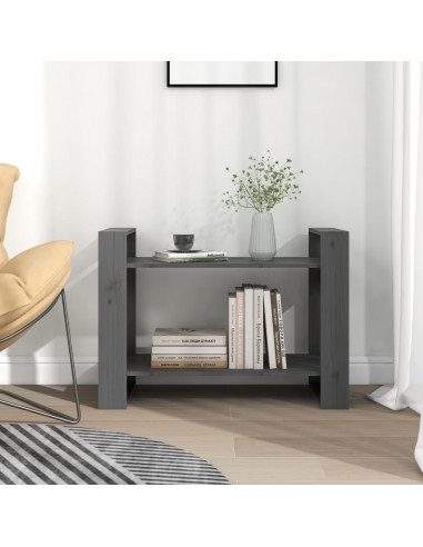 Libreria/Divisorio Grigio 80x35x56,5 cm Legno Massello di Pino