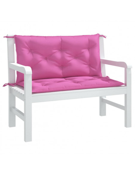 Cuscini per Panca da Giardino 2 pz Rosa 100x50x7 cm in Tessuto