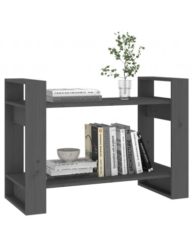 Libreria/Divisorio Grigio 80x35x56,5 cm Legno Massello di Pino