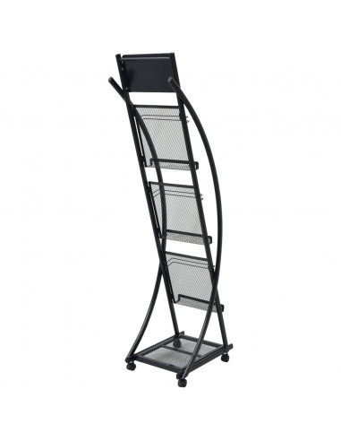 Portariviste 40x32x131 cm Nero A4