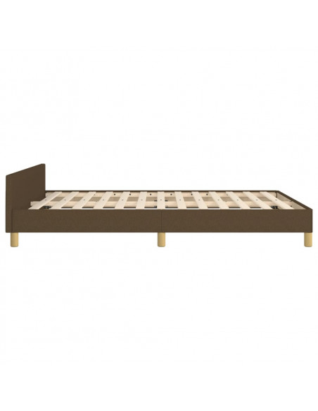 Giroletto con Testiera Marrone Scuro 140x190 cm in Tessuto