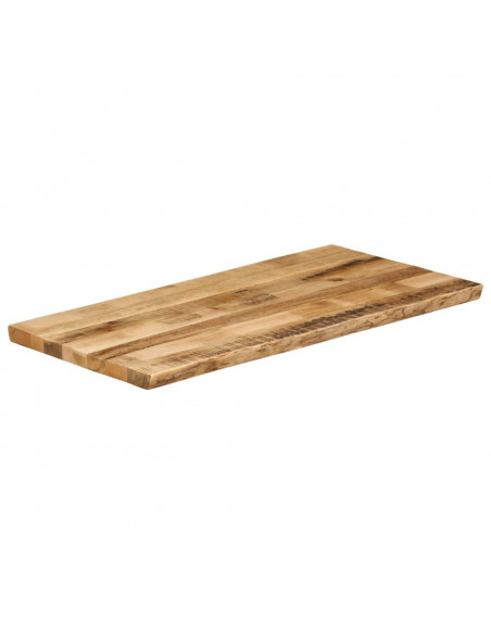 Piano Tavolo Bordi Vivi 120x60x3,8 cm Legno di Mango Grezzo