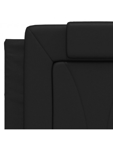 Giroletto con Testiera Nero 140x200 cm in Similpelle