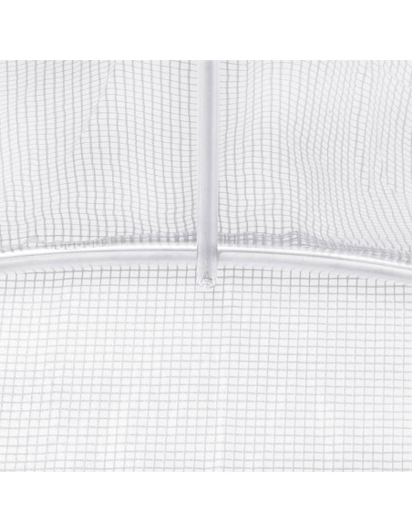 Serra con Telaio in Acciaio Bianco 10 m² 5x2x2,3 m