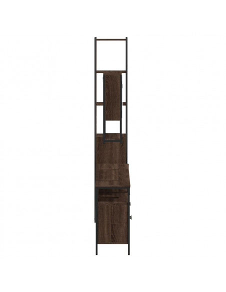Set Mobili da Bagno 4 pz Rovere Marrone in Legno Multistrato