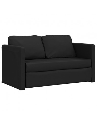 Divano Letto da Terra 2 in 1 Nero 112x174x55 cm Similpelle