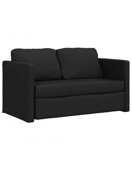 Divano Letto da Terra 2 in 1 Nero 112x174x55 cm Similpelle