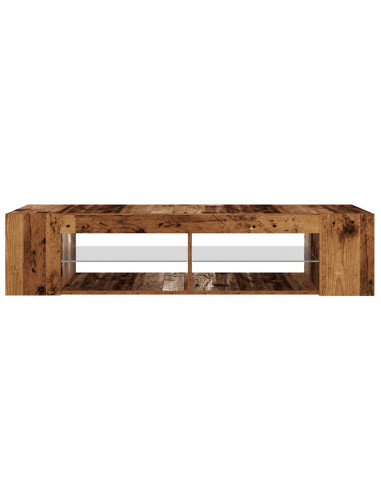 Mobile Porta TV con LED Legno Antico 135x39x30 cm Truciolato