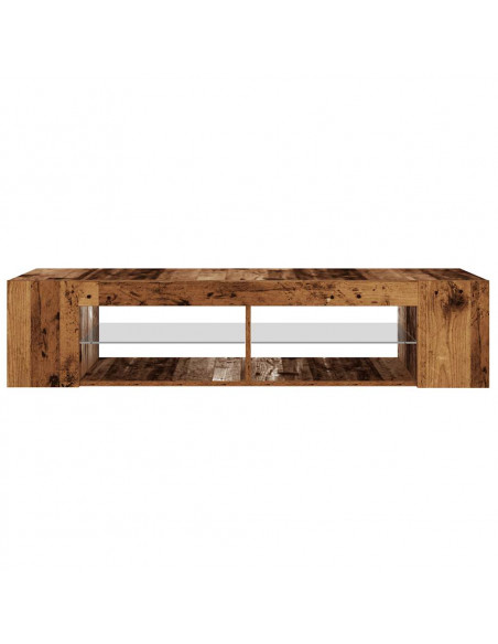 Mobile Porta TV con LED Legno Antico 135x39x30 cm Truciolato