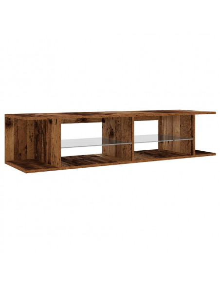 Mobile Porta TV con LED Legno Antico 135x39x30 cm Truciolato