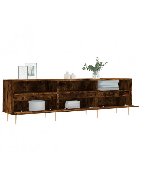 Mobile Porta TV Rovere Fumo 150x30x44,5 cm in Legno Multistrato