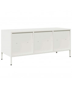 Mobile TV Bianco 101,5x39x43,5 cm in Acciaio Laminato a Freddo 2