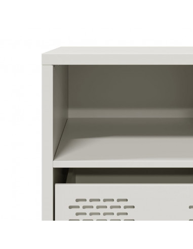 Mobile TV Bianco 101,5x39x43,5 cm in Acciaio Laminato a Freddo