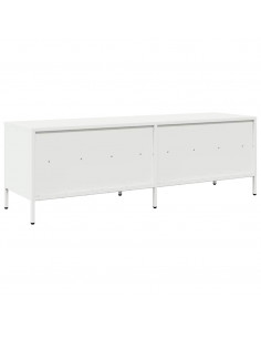 Mobile TV Bianco 135x39x43,5 cm in Acciaio Laminato a Freddo 2