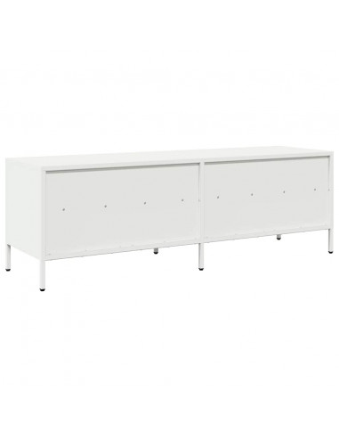 Mobile TV Bianco 135x39x43,5 cm in Acciaio Laminato a Freddo