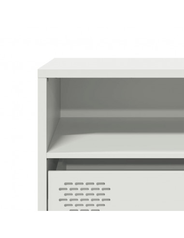 Mobile TV Bianco 135x39x43,5 cm in Acciaio Laminato a Freddo