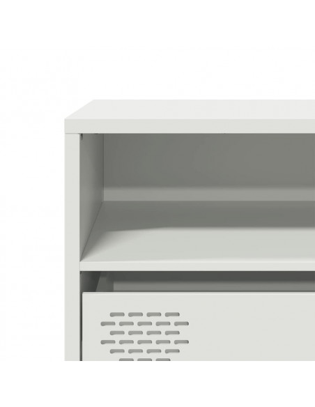 Mobile TV Bianco 135x39x43,5 cm in Acciaio Laminato a Freddo