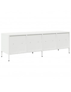 Mobile TV Bianco 135x39x43,5 cm in Acciaio Laminato a Freddo 2