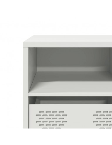 Mobile TV Bianco 135x39x43,5 cm in Acciaio Laminato a Freddo