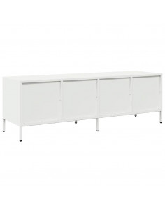 Mobile TV Bianco 135x39x43,5 cm in Acciaio Laminato a Freddo 2