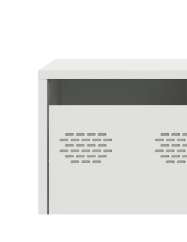 Mobile TV Bianco 135x39x43,5 cm in Acciaio Laminato a Freddo