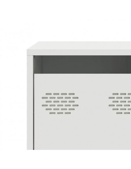Mobile TV Bianco 135x39x43,5 cm in Acciaio Laminato a Freddo