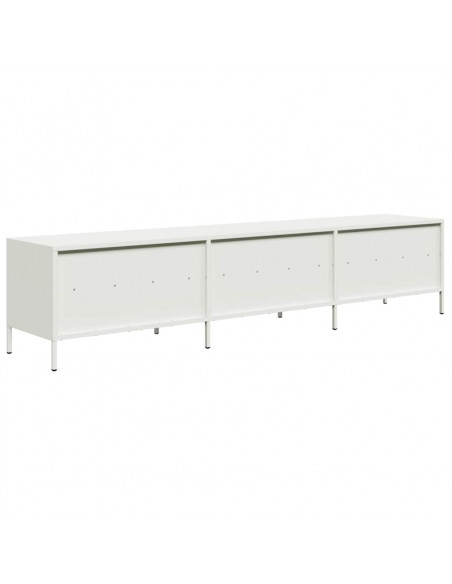 Mobile TV Bianco 202x39x43,5 cm in Acciaio Laminato a Freddo