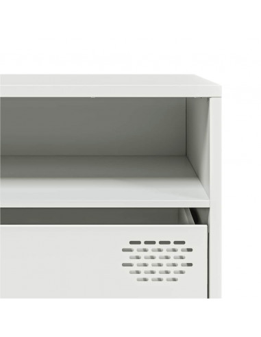 Mobile TV Bianco 202x39x43,5 cm in Acciaio Laminato a Freddo